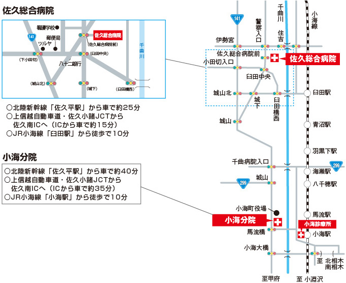 佐久総合病院アクセスマップ